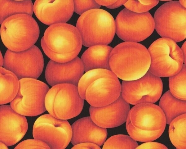 Patchworkstoff "Fruit" mit Pfirsichen, orange