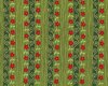 Patchworkstoff FROSTY SEASON mit Blüten-Streifen, dunkles grasgrün-rot