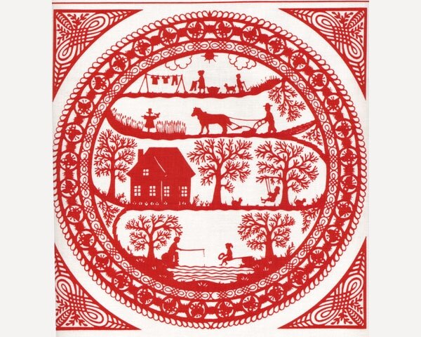 60-cm-Rapport Patchworkstoff SIMPLE PLEASURES, Scherenschnitt, rot, Northcott
