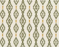 Patchworkstoff NOMAD, Dreieck-Ornamente, cremé-dunkles olive, Moda Fabrics