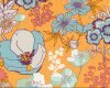 Feiner Popeline-Patchworkstoff "Summerlove" mit Sommer-Wiesenblumen, helles türkis-gedecktes orange