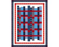 Patchworkstoff INDI IKAT, Unterwasserwelt, gedecktes blau-rot
