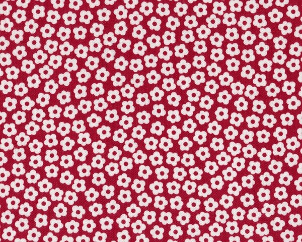 Patchworkstoff Quilters Basic, Sreublümchen, rot-weiß