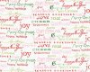 Patchworkstoff "Christmas Time", Weihnachts-Grüße, rot-rosa-hellgrün