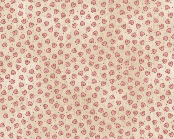 Patchworkstoff "Quilters Basic", kleine Herzen auf Batikgrund, helles beige-rosa