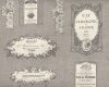 Englischer Dekostoff Clarke & Clarke VINTAGE LABEL, Etiketten, grau