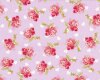 Patchworkstoff "Love in Bloom" mit Rosen und Herzen, rosa-rot