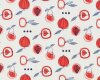 Patchworkstoff FRUIT STAND, freche Früchte, dunkles aprikot-gebrochenes weiß