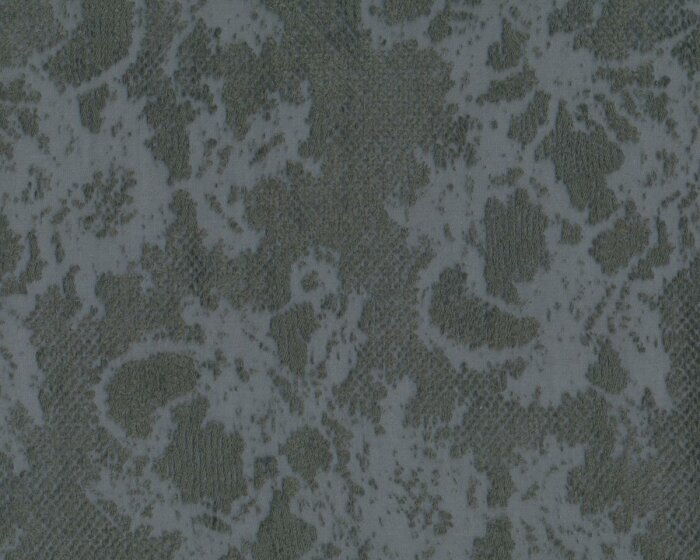 Weicher italienischer Seiden-Chiffon mit Ausbrenner-Muster VELLUTATA, Büten-Design, steingrau