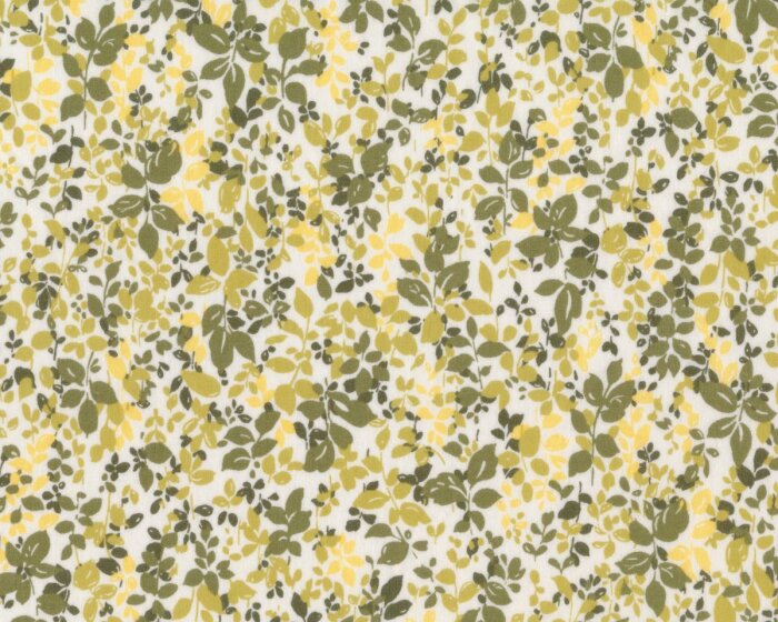 Batist REGENT STREET LAWNS, Blätter-Ranken, olivgrün-gebrochenes weiß, Moda Fabrics