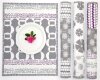 Patchworkstoff "Pure" mit Stempelblüten, dunkelblau-gebrochenes weiß