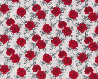 Patchworkstoff AND SEW ON, Rosen, rot-hellgrau