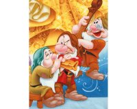 90-cm-Abschnitt, Panel, Patchworkstoff SNOW WHITE, Schneewittchen, hellblau-gelb-blau