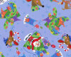 Patchworkserie "Special Christmas" mit fröhlichem Weihnachtsmann, mittleres hellblau