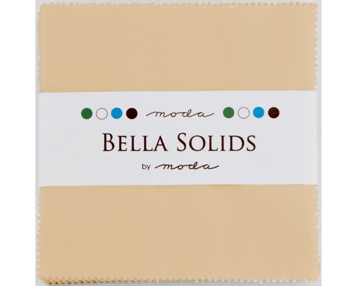 Precuts Charm Pack BELLA SOLIDS, 12,5 x 12,5 cm, 42 Quadrate, beige, Moda Fabrics