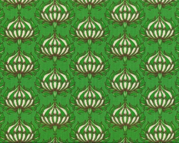 Patchworkstoff STAR FLAKES AND GLITTER, Blütenknospen-Ornamentmuster, grasgrün