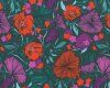 Patchworkstoff "Bryant Park" mit Mohnblumen und Astern, lila-rot