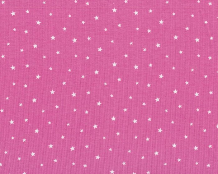 Baumwolljersey mit Elasthan LILLY STAR, Sternchen, rosa-weiß