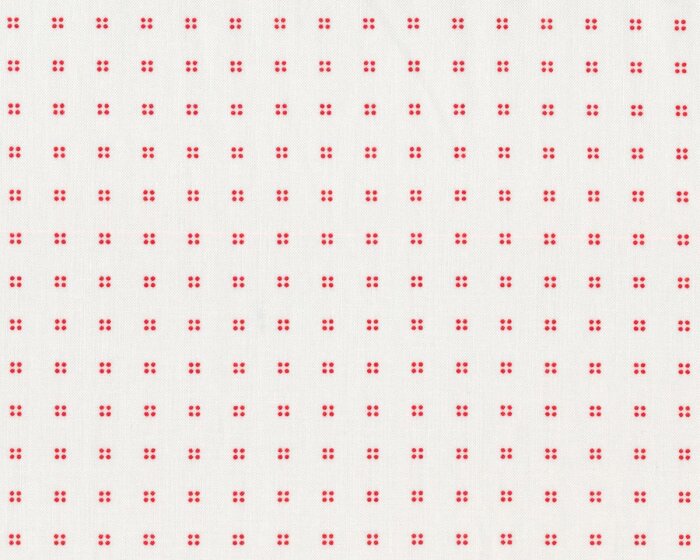 Patchworkstoff HEY DOT, Punkte im Quadrat, gebrochenes weiß-rot, Moda Fabrics