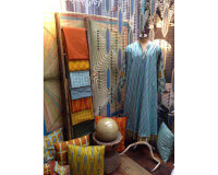 Patchworkstoff SHAMAN PEYOTE MOON, Kreise, gedecktes limette-dunkles olive