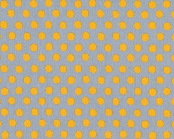 Patchworkstoff "Spot" mit regelmäßigen Punkten, grau-orange