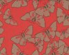 Patchworkserie "Del Hi" mit Schmetterlingen, pastellrot-helles schlammbraun