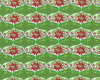 Patchworkserie "Christmas Snowflower", mit regelmäßigen Kugelstreifen, grasgrün-weiß-rot