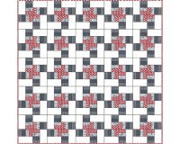 Patchworkstoff THE BOAT HOUSE, große Punkte, stumpfes nachtblau-dunkelrot-mintgrün, Moda Fabrics