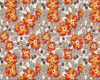 Patchworkstoff HADLEY, Blumen, rot-orange