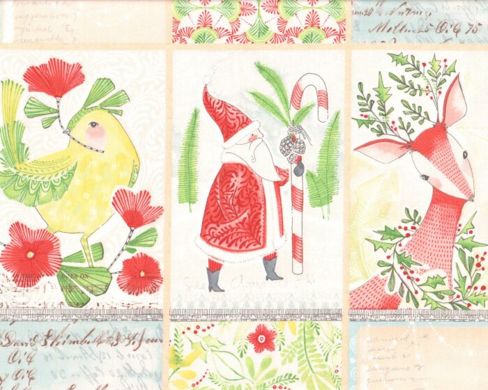 30-cm-Rapport Patchworkstoff I LOVE CHRISTMAS, Weihnachts-Gesellen, Cori Dantini