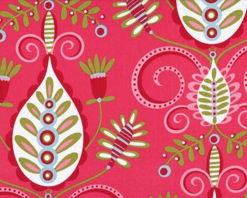 Patchworkstoff PILLOW & MAXFIELD mit Phantasie-Blüten, pink