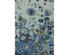 Patchworkstoff LARKSPUR BORDER mit Rittersporn-Blüten als einseitige Bordüre, taubenblau-gedecktes dunkelblau