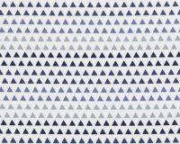 Patchworkstoff CORALINE, Dreiecke, weiß-taubenblau