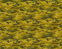 Patchworkstoff NOMAD, Camouflage, gelbolive