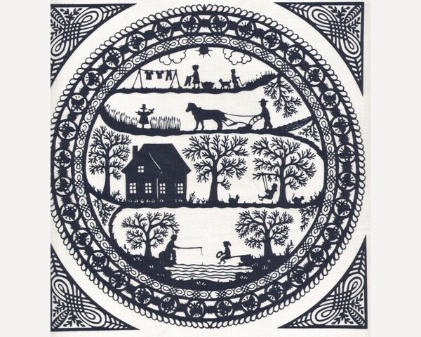 60-cm-Rapport Patchworkstoff SIMPLE PLEASURES, Scherenschnitt, dunkelblau, Northcott