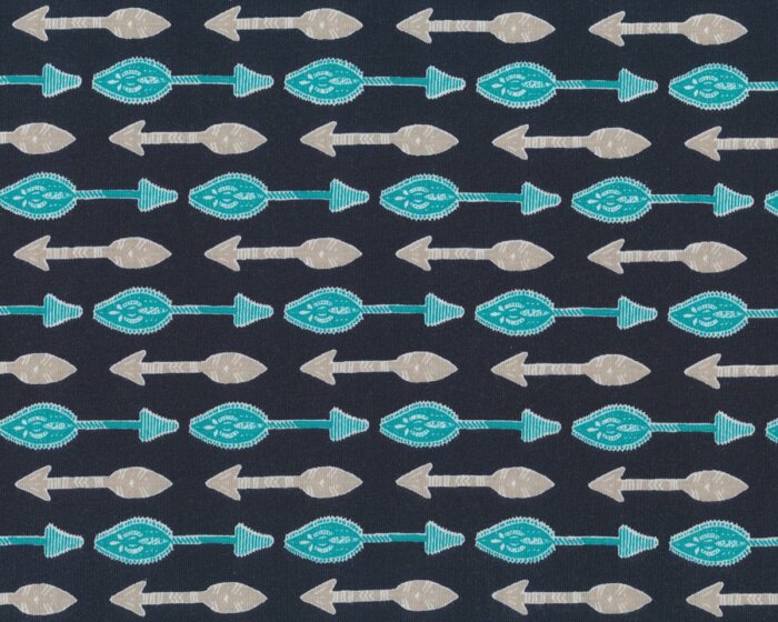 Bio-Baumwolljersey mit Elasthan ORGANIC BOLT, Pfeile, anthrazit-petrol