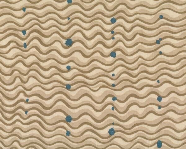 Patchworkstoff BRAZILIA WAVE mit Wellen und Tupfen, beige-hellbeige