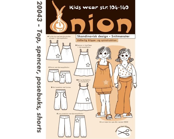 Kleid, Tunika, Shorts oder Pluderhose, Schnittmuster ONION 20043