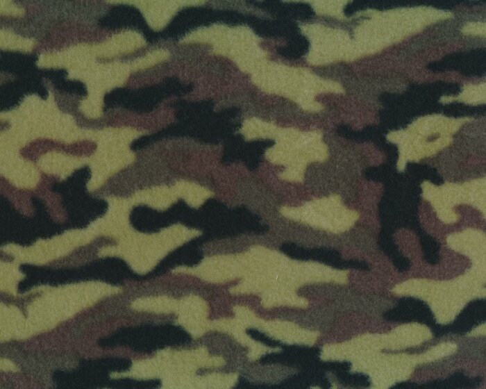 Fleece CAMOUFLAGE, Flecken, helles moosgrün-schwarz