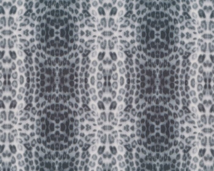 Feiner Baumwoll-Stretch-Satin aus Italien LEONI, Leopard, grau-weiß