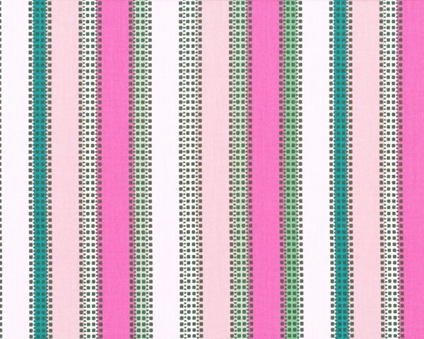 Feiner Popeline-Patchworkstoff "Hyperreal Garden" mit gerasterten Blockstreifen, dunkelgrün-pink