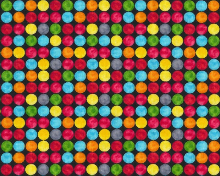Patchworkstoff ART CLASS, Farbpunkte, schwarz-rot