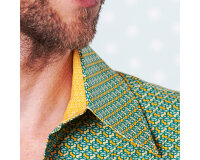 Feiner Baumwollstoff COLORED WINDOW, Mini-Kaleidoskop-Muster, mintgrün-helles mintgrün