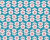 Feiner Popeline-Patchworkstoff "Floressence" mit regelmäßigen Blumen, helles petrol-helles altrosa