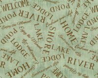 Patchworkstoff LAKESIDE RETREAT, Schrift,...