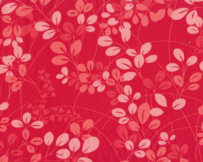 Patchworkstoff SIMPLY COLORFUL, Blattzweige, rot-rosa, Moda Fabrics
