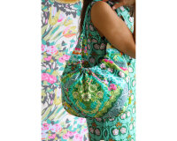 Patchworkstoff VIOLETTE TOWN, Rauten-Raster, lavendel-steingrau