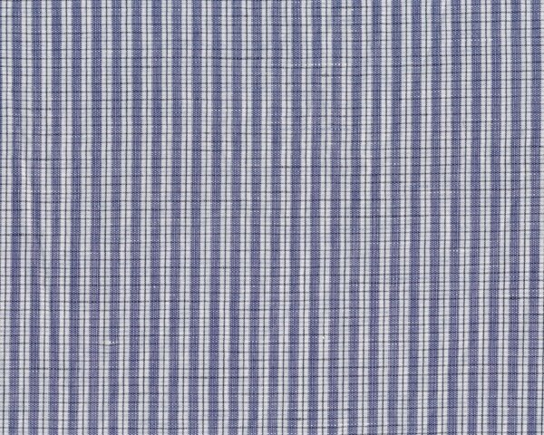 Italienischer Leinen-Baumwollstoff für Hemden und Blusen Tessil, Streifen-Design, gedecktes blau-weiß