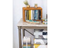 Patchworkstoff SHIMMER, Waben-Kreise, steingrau-silber metallic