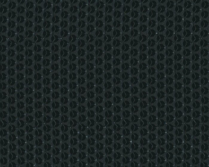 Edler italienischer Chiffon mit Pailletten bestickt UNGARI, runde Pailletten, schwarz